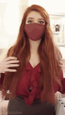 buxomy masked ginger-haired jiggling her tis out