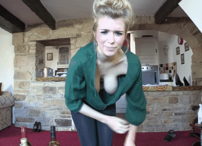 Gif - Hangers Down Her Sweater