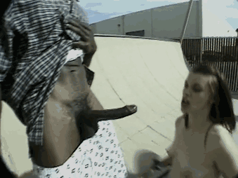 Gif - Impressive Interracial Blow In Public Skate Park