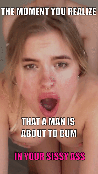Gif - Guy Is About To Jizz In Sissy Butt - Sissy Caption