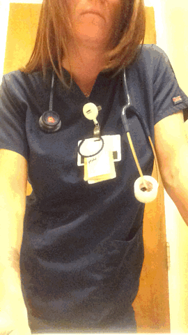 Gif - Buxomy Nurse Undresses Her Top