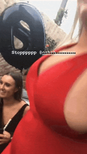 Gif - Stunner Jiggles Her Thick Innate Tits Out Of Her Sundress