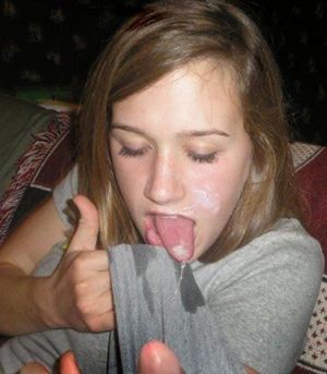 Pic - Nice Teenager Eats The Jizz Off Her T-shirt