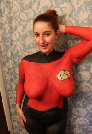 Pic - Starlet Trek: Tng Bodypaint Costume Have Fun