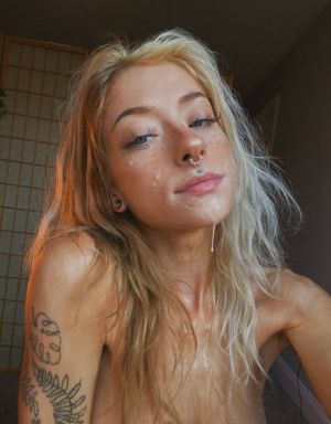 Pic - Ideal Blonde Displaying Off Her Facial Cumshot