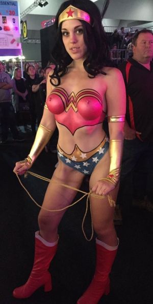 Pic - Wonder Girl Figure Paint Costume Have Fun In Public
